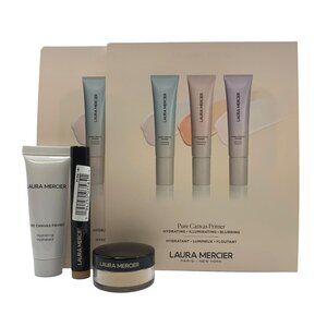 5X LAURA MERCIER Set Pure Canvas Primer + Sample Card Caviar Stick Trans Powder